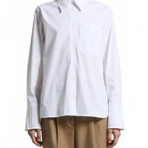 NEW PESERICO stretch popeline shirt in flash white